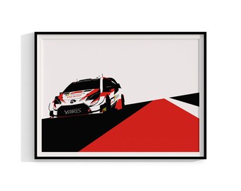 2020 Toyota Yaris WRC Rally  Elfyn Evans Sébastien Ogier Art Poster Print