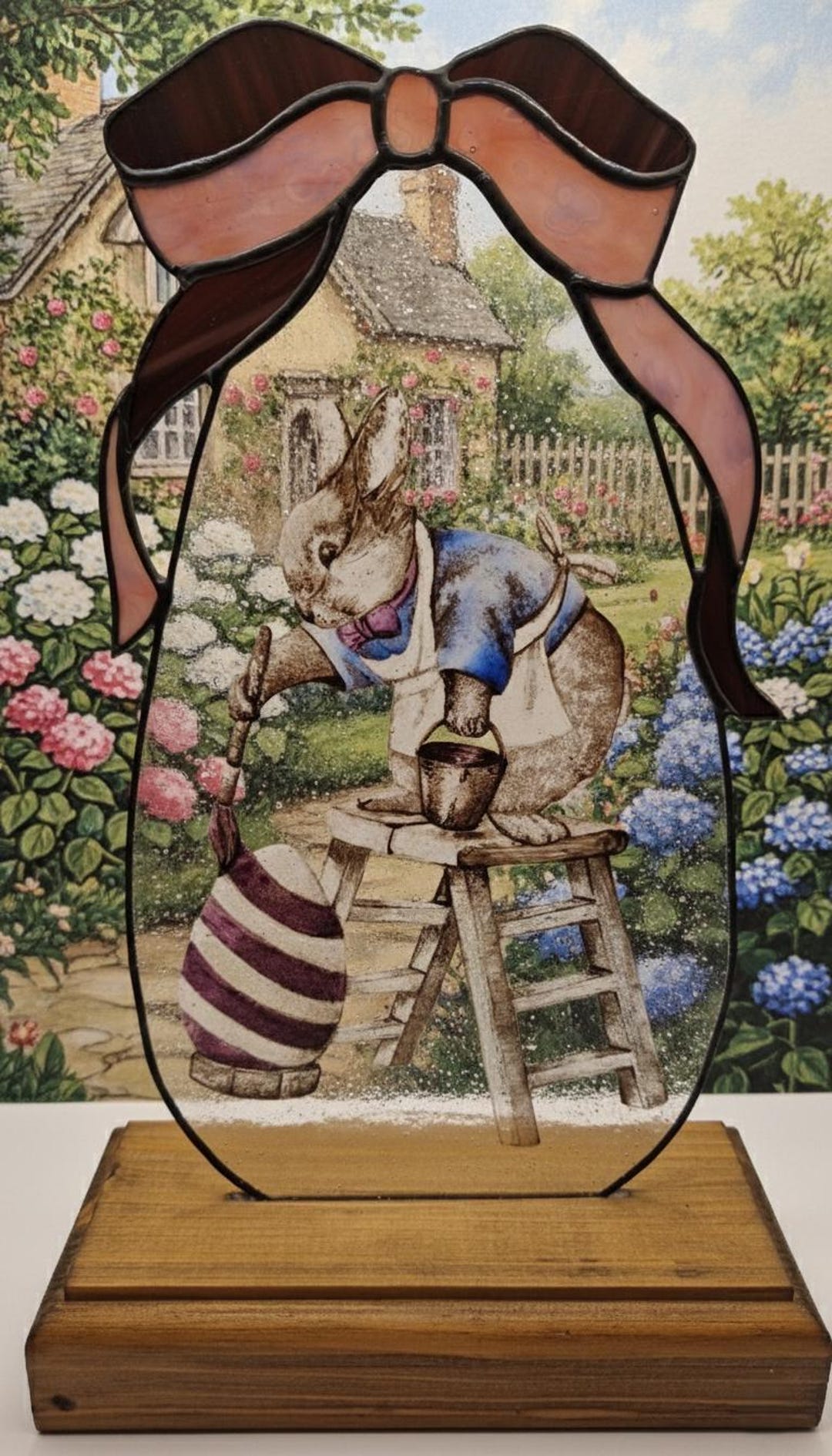 Stained Glass Suncatcher: Peter Rabbit Painting an Easter Egg, Window ...