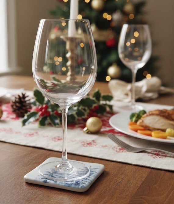 Fused Glass Winter Scene Coaster-Ideal for the Christmas table-Festive gift