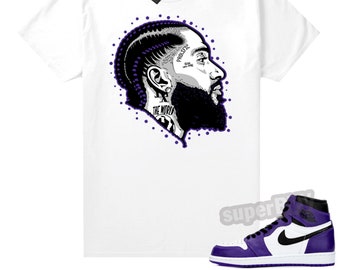 purple and white jordan outfit