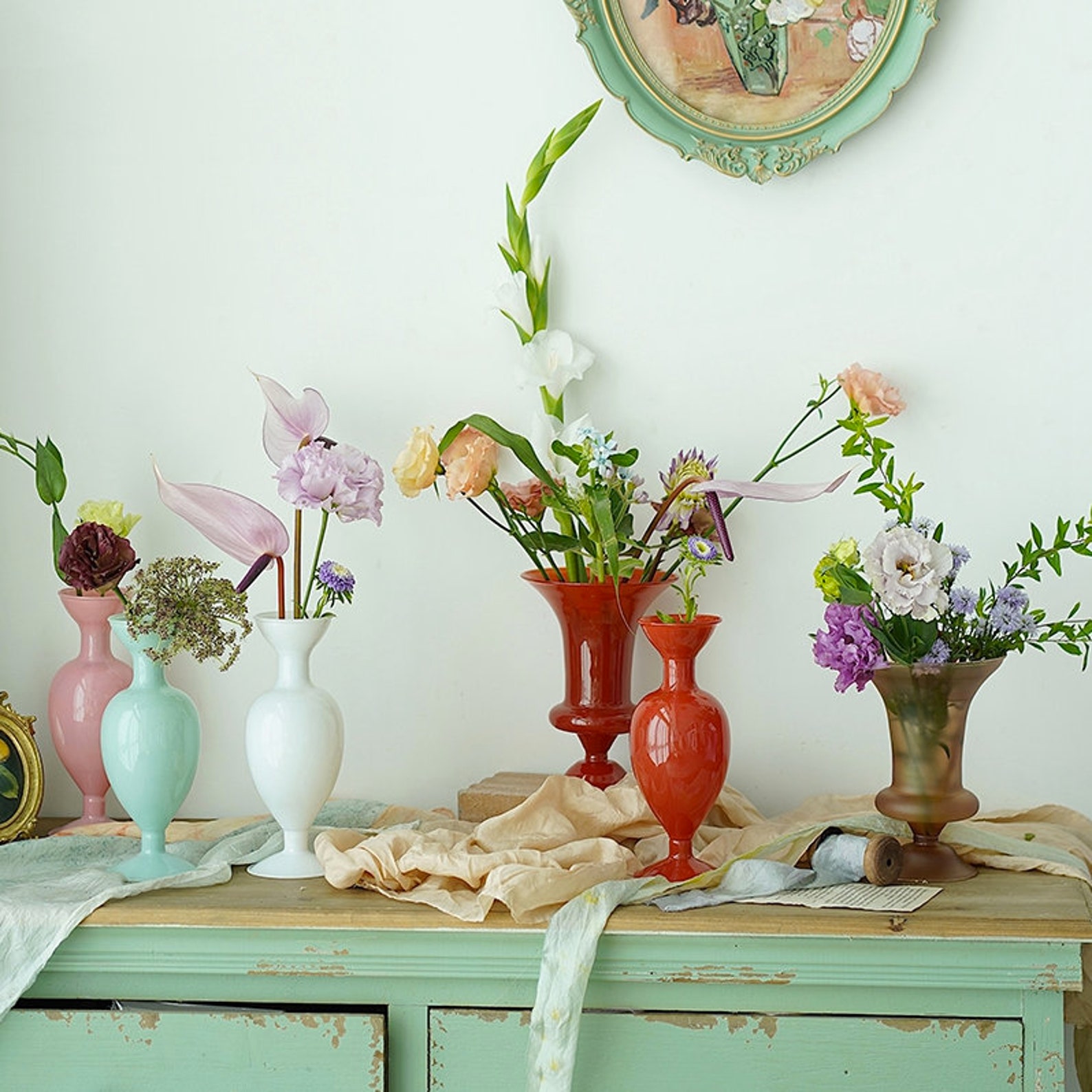 Small Glass Flower Vases Vintage Look Glass Vase Nordic Home Etsy