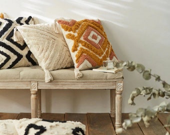 Chlophy White Rectangle Cushion Cover Boho 12x20 30x50CM Set of 2 Pack Bolster Cushion Covers Tassel Fringe Decorative Bohemian Quilted Textured Matelasse Cotton Moroccan Lumbar Pillow Cover Jacquard Chlophy White Rectangle Cushion Cover Boho 12x20 30x50CM Set of 2 Pack Bolster Cushion Covers Tassel Fringe Decorative Bohemian Quilted Textured Matelasse Cotton Moroccan Lumbar Pillow Cover Jacquard