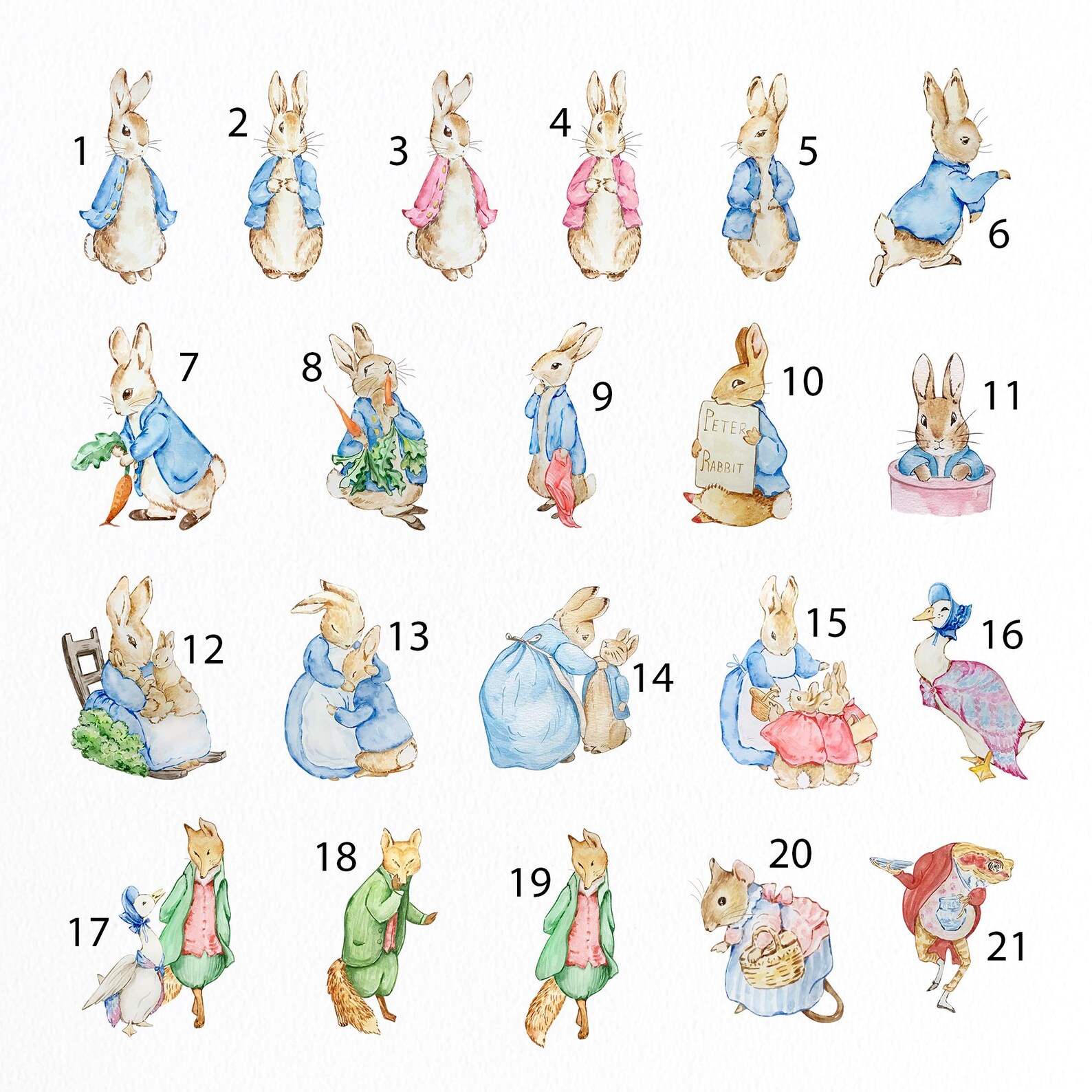 Set of 3 Beatrix Potter Nursery Art Prints Pick and Mix | Watercolor ...