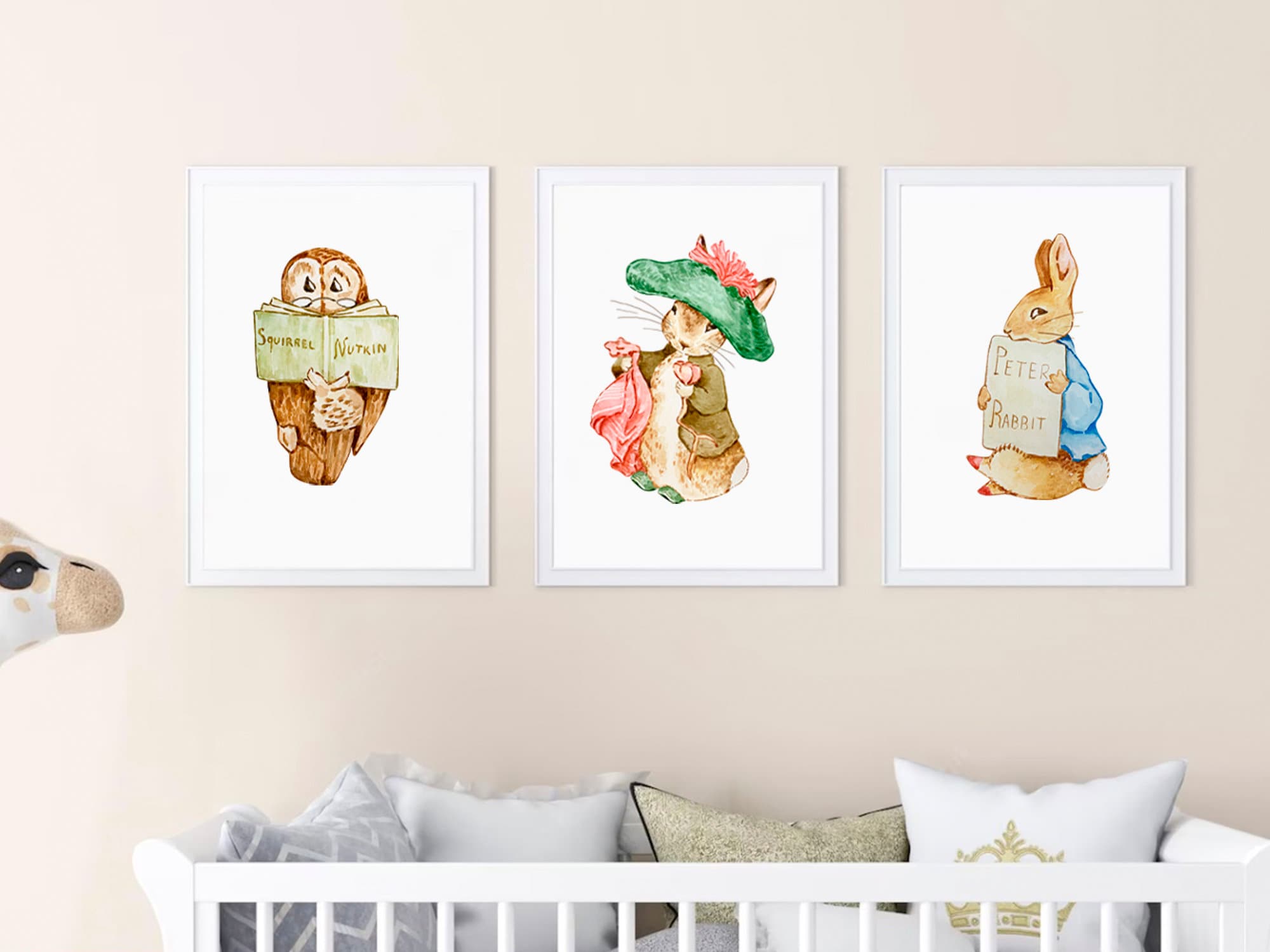 Set of 3 Beatrix Potter Nursery Art Prints Pick and Mix | Watercolor ...