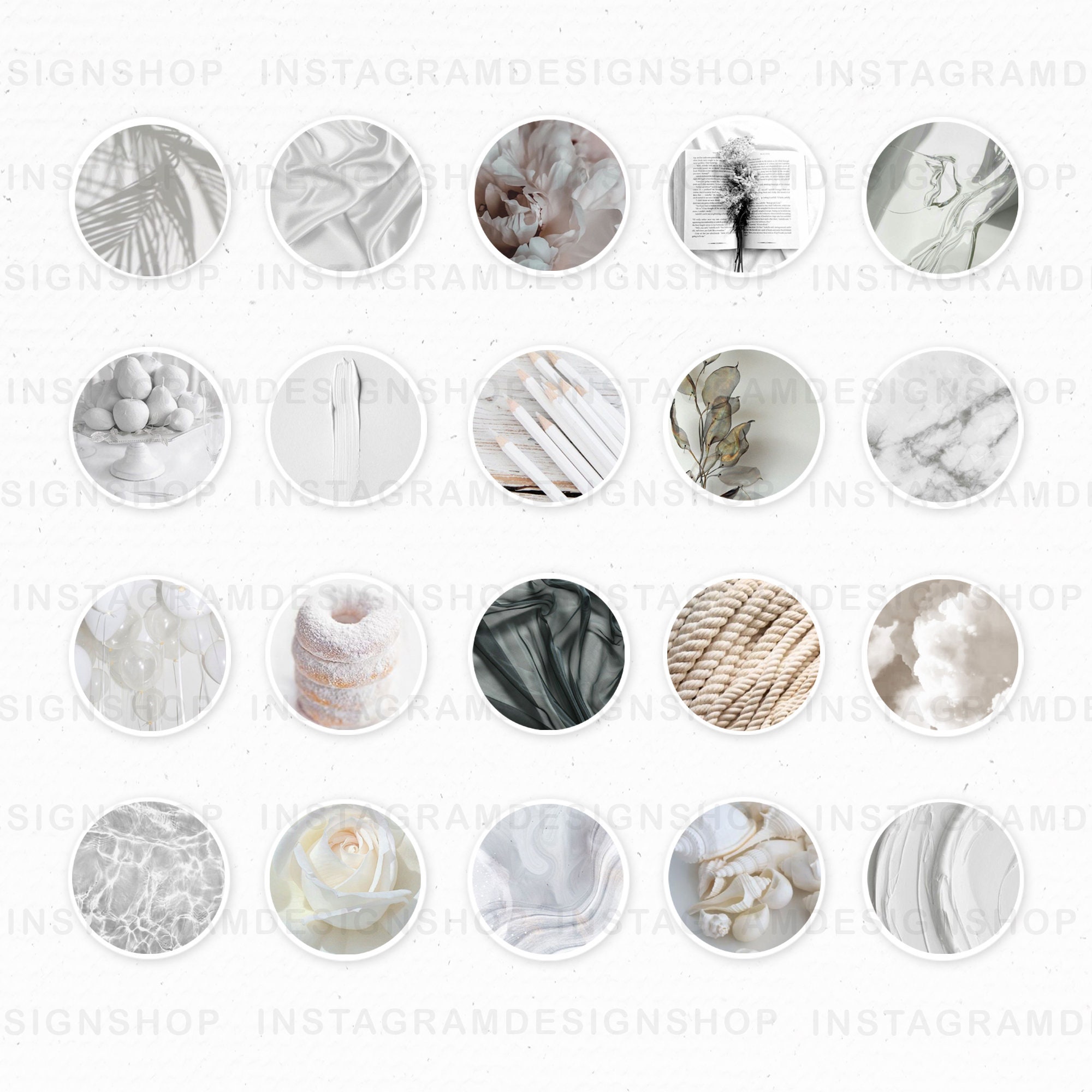 Instagram Story Highlight Covers, White Themed, Highlight Covers for