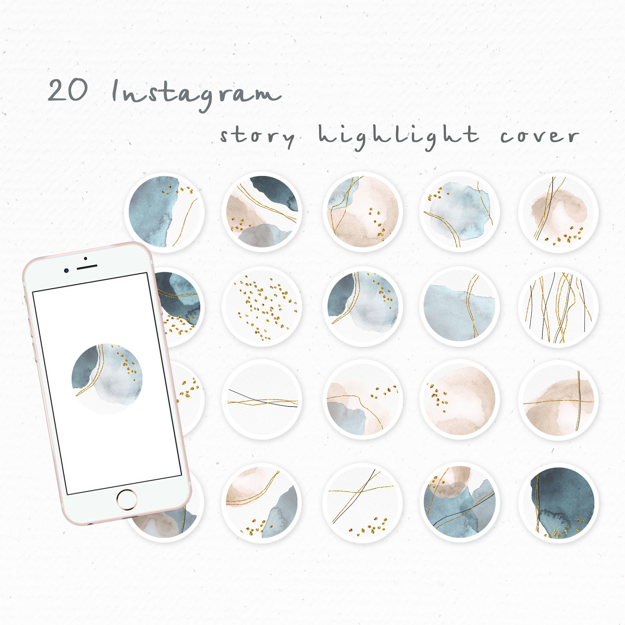Instagram Story Highlight Covers Watercolor Abstract Spots, Highlight ...