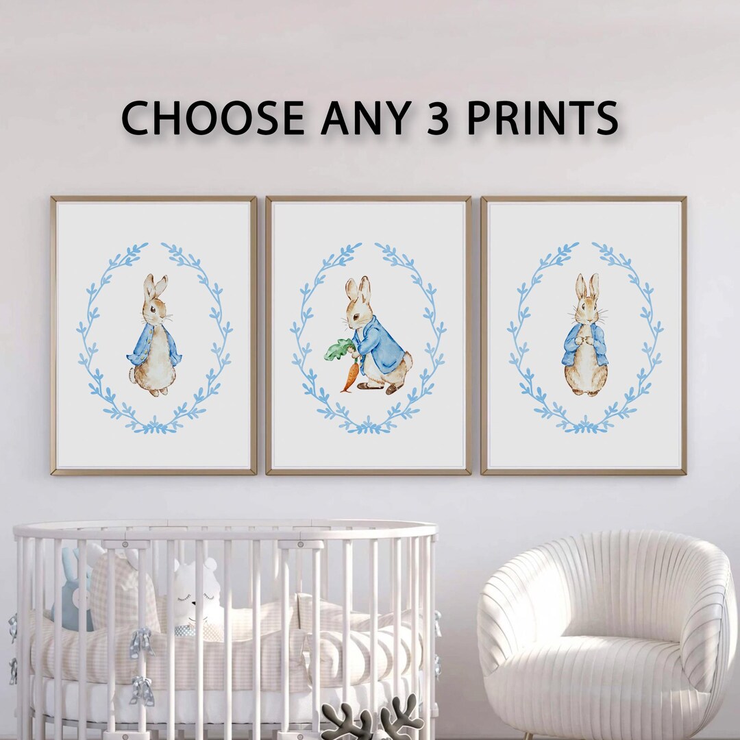 Set of 3 Beatrix Potter Nursery Art Prints Pick and Mix | Watercolor ...