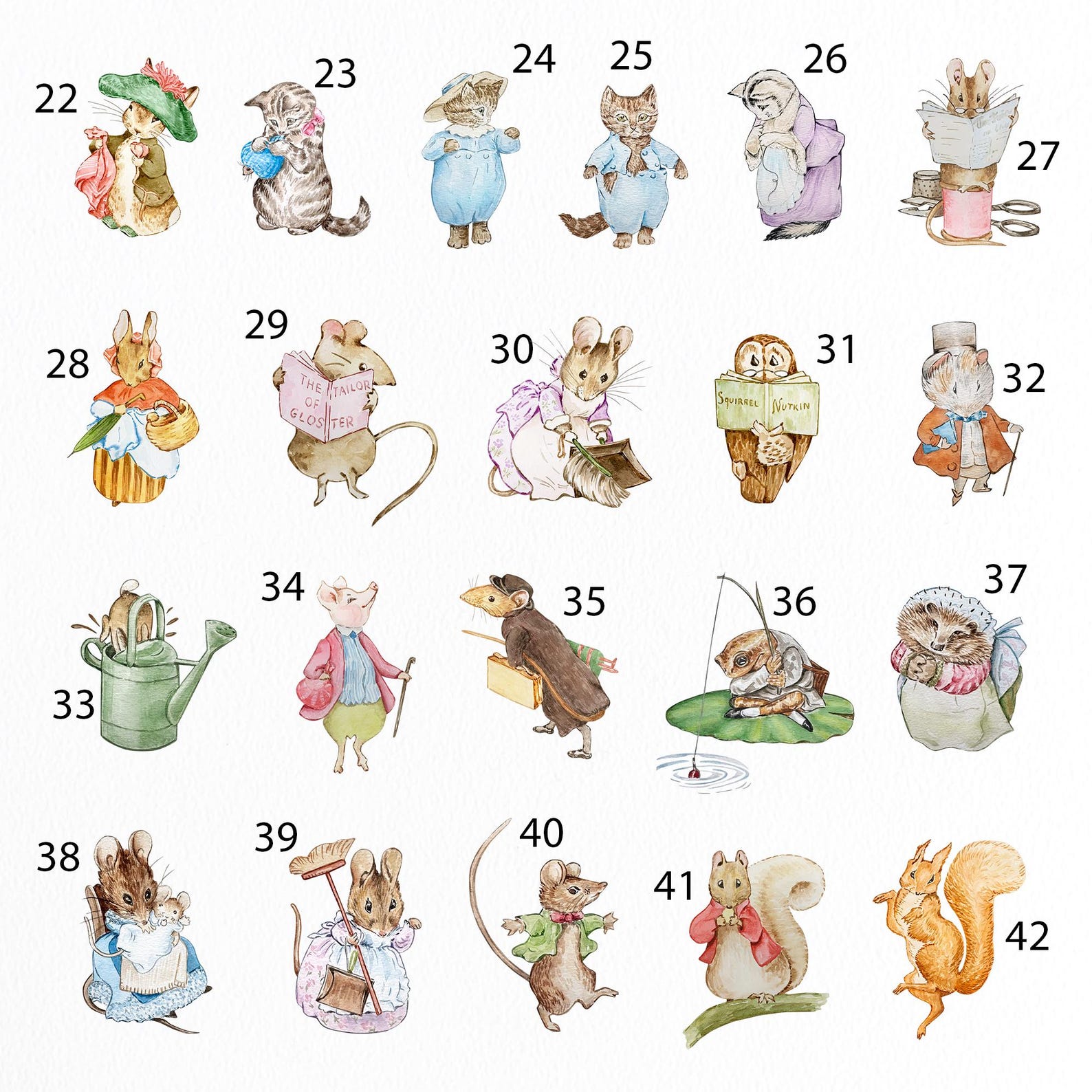 Set of 3 Beatrix Potter Nursery Art Prints Pick and Mix | Watercolor ...