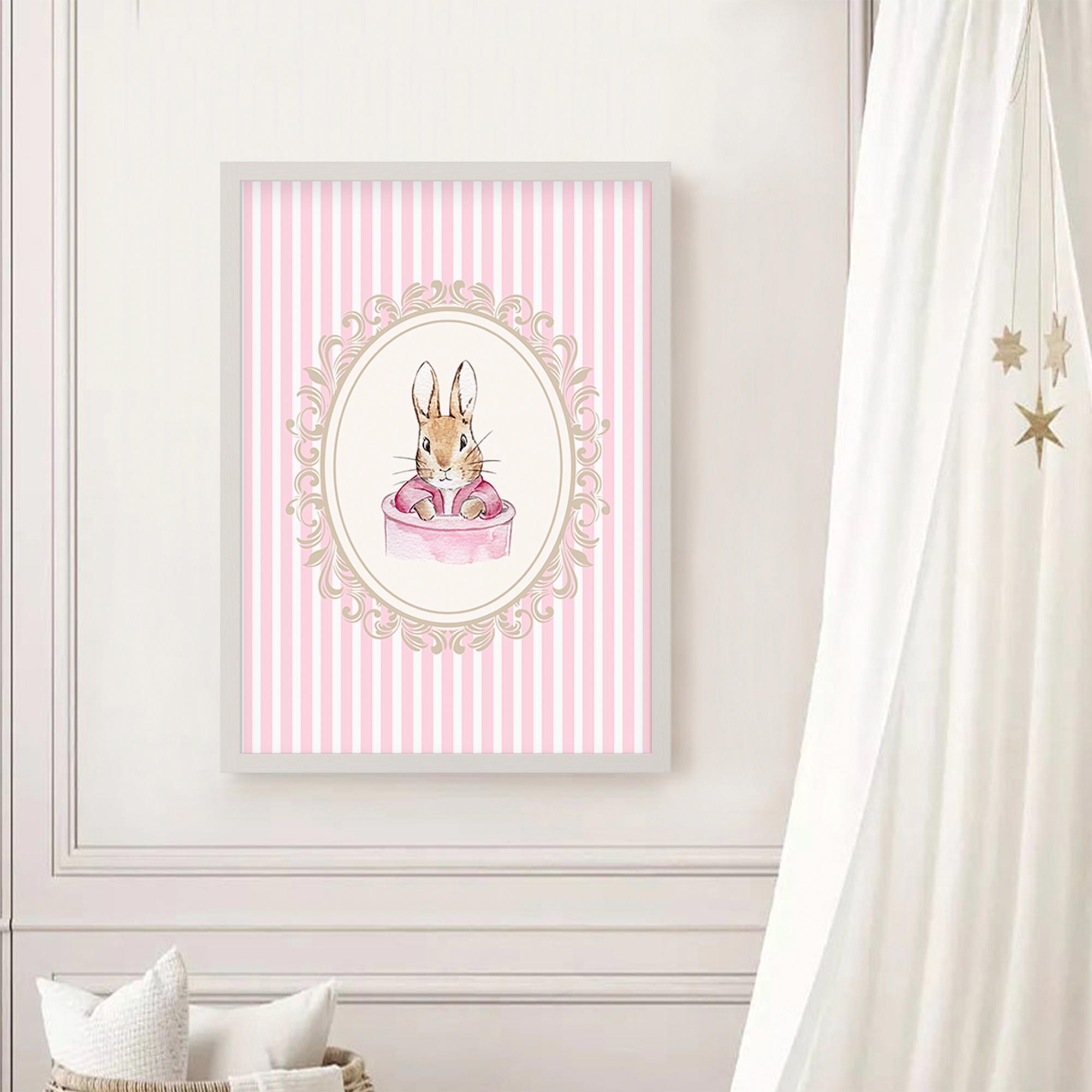 Pink Peter Rabbit Nursery Prints | Nursery Baby Room Decor | Vintage ...