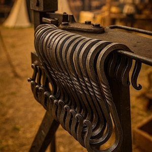 Hand Forged Large S Hooks 5 Pack – Heavy Duty Square Camp & Kitchen, Blacksmith Made