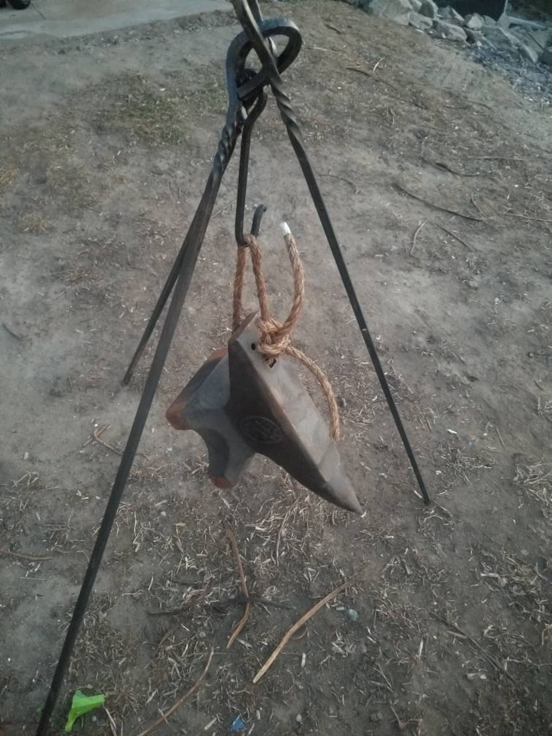 XL heavy duty forged camp cooking tripod holds OVER 95 POUNDS! seen on tv's , fallout, dinner: impossible image 7