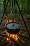 Hand Forged Adjustable Hook & Chain – Campfire Dutch Oven Cooking Set, Heavy Duty Iron Gear
