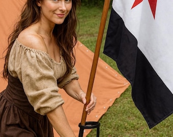 Hand Forged Flag Holder – Iron Portable Hole Base for Flags & Banners, Blacksmith Made Hardware