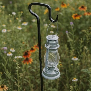 HAND FORGED shepherds hook lantern hanger designed for reenactors