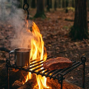 CAMP GRILL,24×24 hand forged, heavy duty. bag included! Seen on fallout