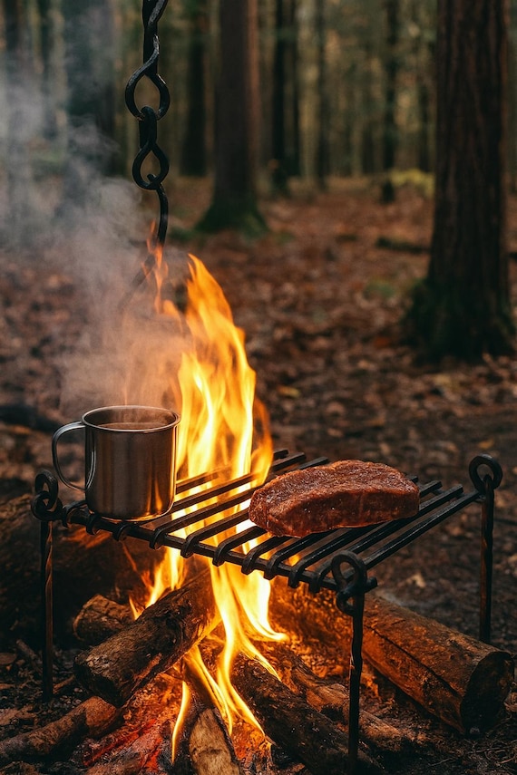 CAMP GRILL,24×24 Hand Forged, Heavy Duty. Bag Included! Seen on