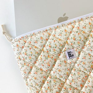 Laptop Sleeve, Floral Laptop Case, Laptop Bag, Quilted Laptop iPad tablet sleeve, Laptop case, Computer Sleeve, Mother's Day Gift