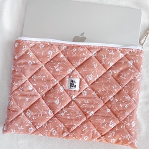 Macbook Sleeve, Quilted Laptop Pouch, Peachy Pastel iPad/tablet Case