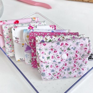 Mini porta carte floreale, portafoglio da donna, portafoglio sottile per carte, portamonete, piccolo astuccio portaoggetti, porta carte da viaggio, custodia per Airpods, regali per lei