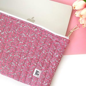 Custodia imbottita per laptop: custodia per Macbook in cotone color bacca, custodia per iPad
