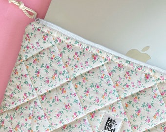 Bolsa para computadora portátil, funda para tableta iPad portátil acolchada floral, funda para computadora, funda para MacBook, funda para computadora portátil estética, funda para computadora portátil, regalo para ella