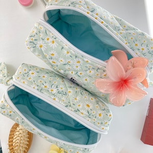 Make-uptas, toilettas met grote capaciteit, reisetui, zomertas, gewatteerde make-uptas, beautytasje, cadeaus voor haar