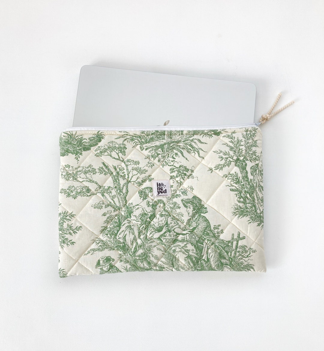 Green - Handmade Quilted Laptop Bag 20 main image 1