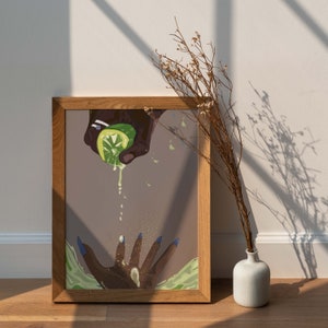 Digital Download of Painting of Hand Squeezing Lime, Citrus Fruit ...