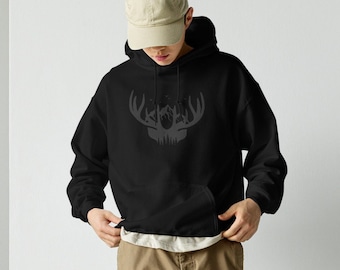 Bold Mountain Antlers Hoodie, Deer & Elk, Gifts for Outdoorsmen, Gifts for Him, Gifts for Her, Rugged Style Hoodies, Plus Size Hoodies, Buck