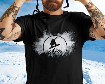 Snow Cloud Swoosh Snowboard T-Shirt, Gifts For Snowboarders, Gifts For Him, Gifts For Her, For Snowboard Lovers, Snowboarding Shirts,