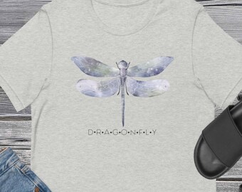 Watercolor Dragonfly T-Shirt, Dragonflies And Butterflies, Gifts For Her, For Dragonfly Lovers, Plus Size T-Shirts, Cottagecore, Botanical