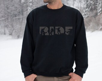 RIDE Snowboard Sweatshirt, Snowboarding Apparel, Gifts For Him, Gifts For Her, For Snowboard Lovers, Ride Snowboard, Gifts For Boarders