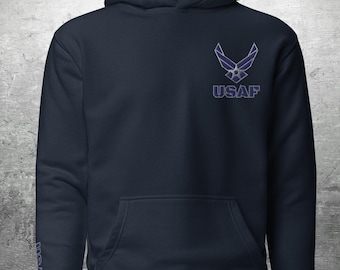 U.S. Air Force Wings Hoodie, Modern Air Force Emblem, Gift For Air Force, Gift For Military, Air Force Family, Support Air Force