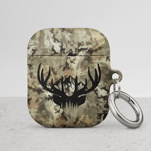 Camo Mountain Antlers Protective Case For AirPods®, Gifts For Hunters, Camoflauge AirPod Case, Deer & Elk, Hunting Protective AirPod Case