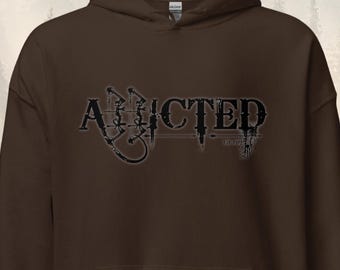 Addicted Bow Hunting Hoodie, Gifts For Bow Hunters, Compound Bow Hunter, Plus Size Hunting Hoodies, Gifts For Him, Bow Hunting