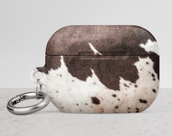 Cowhide Look Protective Case for AirPods®, Gift For Her, Gift For Cow Lovers, Freakin Love Cows, Gift For Cowgirls, Gift For Cowboys, AirPod