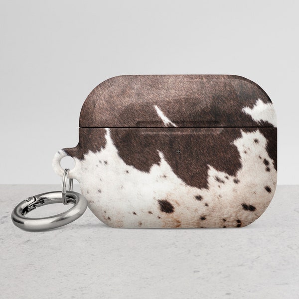 Cowhide Look Protective Case for AirPods, Gift For Her, Gift For Cow Lovers, Freakin Love Cows, Gift For Cowgirls, Gift For Cowboys, AirPods