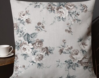Soft Flowers Pillow, Vintage Floral Pillows, Flowery Accent Pillows, Farmhouse Decor, Shabby Chic Decor, Vintage Decor, Country Decor