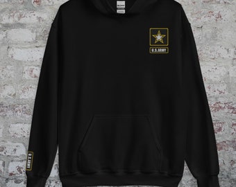 U.S. Army Embroidered Hoodie, Gift For Army Veteran, Gift For Patriots, United States Army, Gift For Military, Army Vet, Plus Size Hoodies