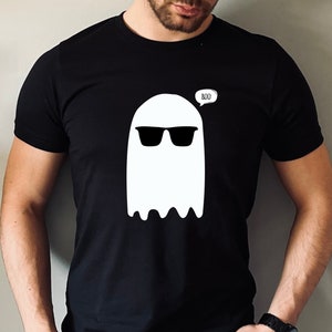 Cool Shades Ghost Dude Halloween T-Shirt, Funny Halloween Shirt, Funny Ghost Shirt, Halloween Costume, Sunglasses Ghost Shirt, Plus Size Tee