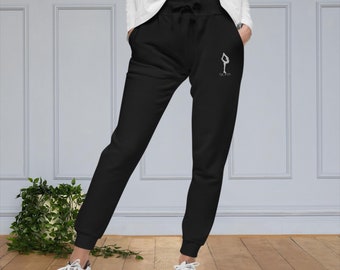 Figure Skating Fleece Sweatpants, Embroidered Skate Figure Skating Comfy Sweats, Slim Fit Sweatpants, Soft Sweatpants, Gift For Ice Skaters