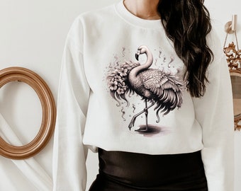 Vintage Flamingo Sweatshirt, Pink Flamingos, For Flamingo Lovers, Gifts For Her, Vintage Sweatshirts, Plus Size Sweatshirts, Love Flamingos