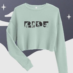 RIDE Snowboard Soft Crop Sweatshirt, Gift For Snowboarder, Gift For Her, For Snowboard Lovers, Soft Crop Tops, Snowboard Shirt