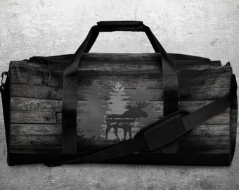 Rustic Moose Duffle Bag, Moose Lovers Bags, Gifts For Moose Lovers, Gifts For Her, Gifts For Him, Alaska Moose, Moose Bags