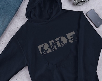 Dark RIDE Snowboard Hoodie, Cool Snowboard Hoodie, Snowboarders, Snowboard Lovers, Soft & Comfortable Hoodies, Gift For Boarders