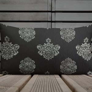 Black & White Filigree Pillow, Accent Pillows, Decorative Pillows, Sofa Pillows, Pillows For Staging, Throw Pillows, Interior Design