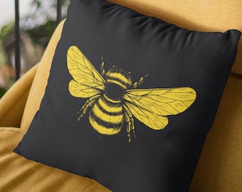 Honey Bee Pillow, Personalized Bee Throw Pillows, Decorative Pillows, Bumble Bees, Bee Lovers, Accent Pillows, Custom Bee Pillow, Bumble Bee