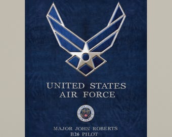 U.S. Air Force Wings Sherpa Blanket, Custom United States Air Force Throw, USAF Blanket, Gift For Veterans, Air Force Throw, Gift For Pilots