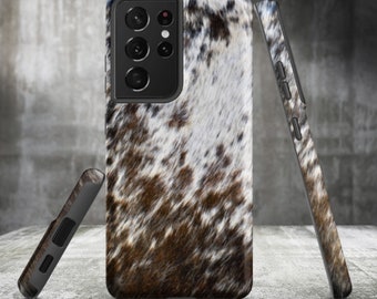 Cowhide Print Samsung® Tough Phone Case, Cool Cow Print, Freakin Love Cows Phone Case, Gifts For Cow Lovers, Multi-Color Cowhide Phone Case