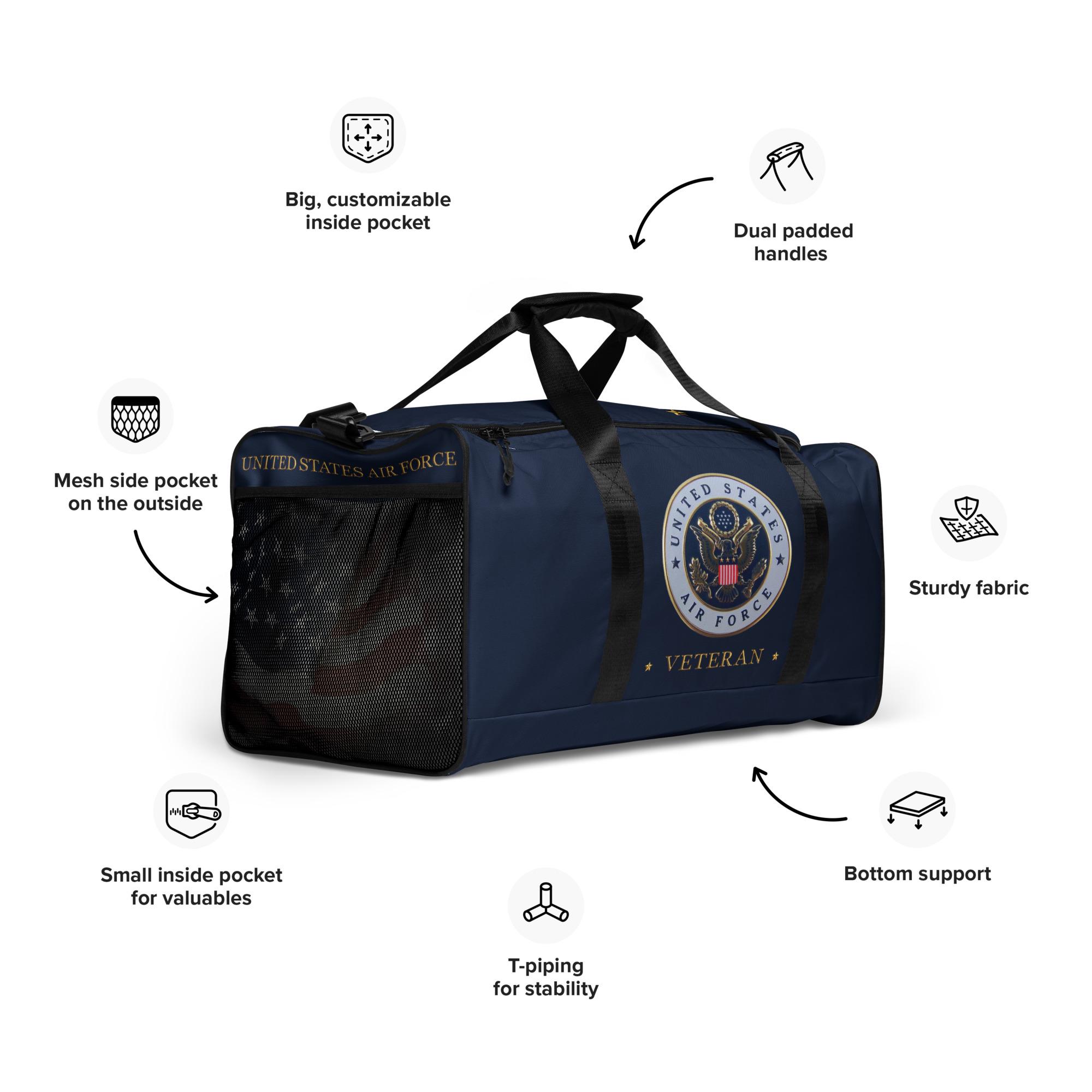 US Air Force Duffle Bag, Custom Military Bags, Personalized Air